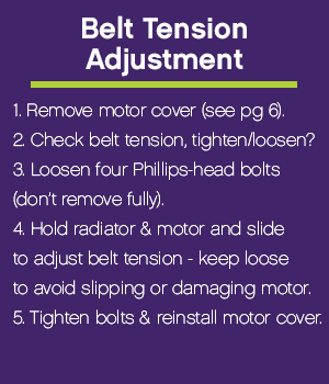 How to adjust tumbler belt tension