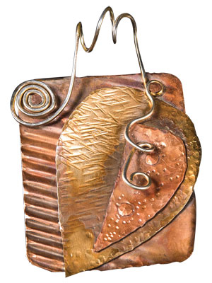 Mixed Metal Collage Pendant uses cold connections.