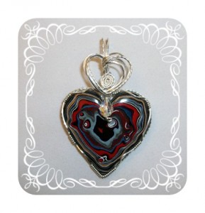 Judy Ellis's Gem Profile- Fordite - , General Education, , Red Fordite heart pendant