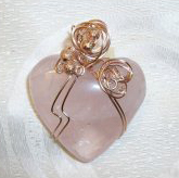 Dale Armstrong's Gem Profile- Rose Quartz - , General Education, , Wire wrapped rose quartz heart