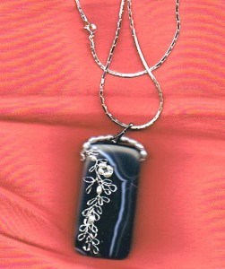 Judy Ellis's Gem Profile- Onyx - , General Education, , Onyx wire pendant