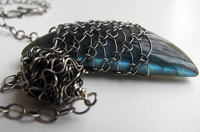 Dale Armstrong's Gem Profile- Labradorite - , General Education, , Labradorite pendant in viking knit