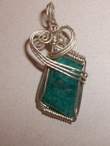 Judy Ellis's Gem Profile- Chrysocolla - , General Education, , Chrysocolla wire wrap pendant