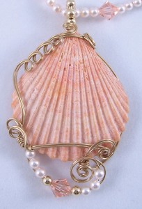 Judy Ellis's Gem Profile- Cowrie Shells, Conch Shells, and Drilling Shells - , General Education, , Clam shell necklace