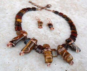 Dale Armstrong's Gem Profile- Tiger Eye - , General Education, , Tiger Eye and copper wire necklace