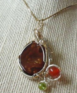 Dale Armstrong's Gem Profile- Fire Agate and Iris Agate - , General Education, , Fire Agate pendant