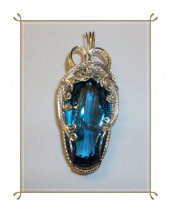 Judy Ellis's Gem Profile- Blue Topaz - , General Education, , 75-carat London Blue Topaz in sterling silver wire.