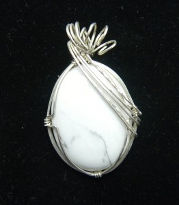 Judy Ellis's Gem Profile- Howlite - , General Education, , Howlite cabochon pendant.