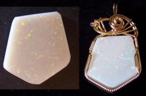 Dale Armstrong's Gem Profile- White Precious Opal - , General Education, , Precious Freeform Opal wire wrapped 