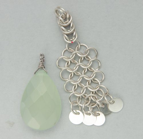 Kylie Jones's Gemstone Chain Maille Pendant - , Chain Maille Jewelry, Making Chain, Chain Making , gemstone chain maille pendant