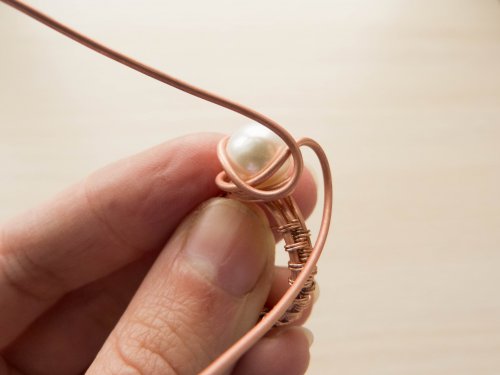 Oksana Truhan's Woven Wire Pearl Ring - , Wire Weaving, Weaving, Wire Weaving, Weaving Wire, Butane Torch, Soldering, Solder, woven wire pearl ring