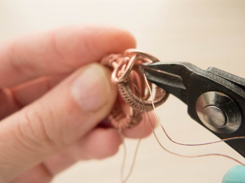 Oksana Truhan's Woven Wire Pearl Ring - , Wire Weaving, Weaving, Wire Weaving, Weaving Wire, Butane Torch, Soldering, Solder, woven wire pearl ring