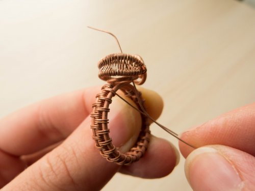 Oksana Truhan's Woven Wire Pearl Ring - , Wire Weaving, Weaving, Wire Weaving, Weaving Wire, Butane Torch, Soldering, Solder, woven wire pearl ring