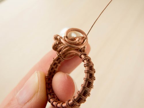 Oksana Truhan's Woven Wire Pearl Ring - , Wire Weaving, Weaving, Wire Weaving, Weaving Wire, Butane Torch, Soldering, Solder, woven wire pearl ring