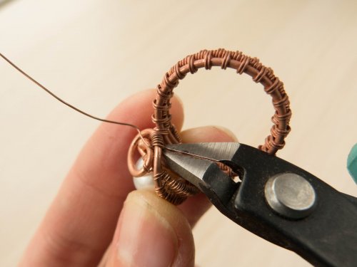 Oksana Truhan's Woven Wire Pearl Ring - , Wire Weaving, Weaving, Wire Weaving, Weaving Wire, Butane Torch, Soldering, Solder, woven wire pearl ring