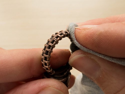 Oksana Truhan's Woven Wire Pearl Ring - , Wire Weaving, Weaving, Wire Weaving, Weaving Wire, Butane Torch, Soldering, Solder, woven wire pearl ring