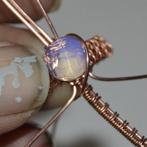 Deborah Kelly's Woven Ring with Cabochon - , Wire Weaving, Weaving, Wire Weaving, Weaving Wire, woven ring with cabochon