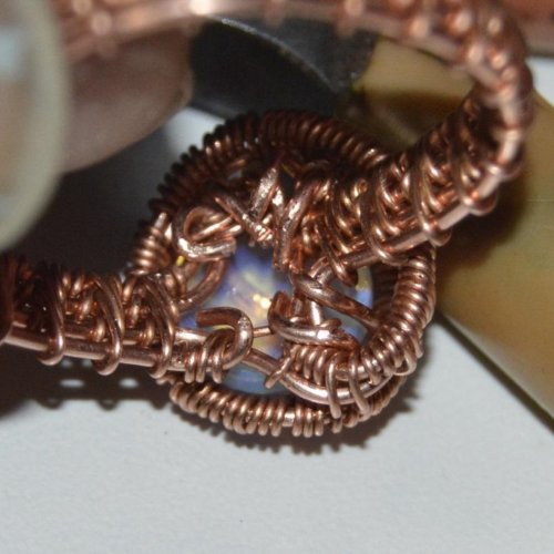 Deborah Kelly's Woven Ring with Cabochon - , Wire Weaving, Weaving, Wire Weaving, Weaving Wire, woven ring with cabochon