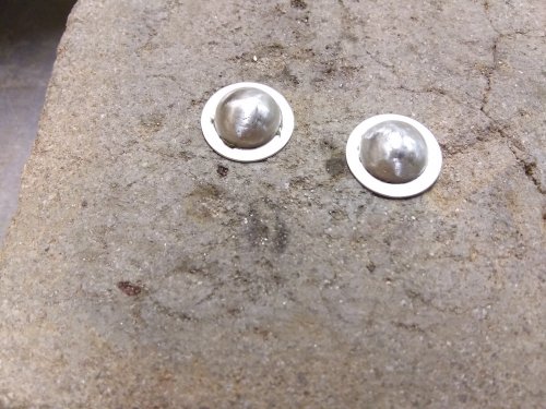 Judy Larson's Pat's Silver Domed Earrings - , Metalwork, Dapping, Dapping Jewelry, Filing, Finishing, Drilling, Drill, , sterling domed earrings