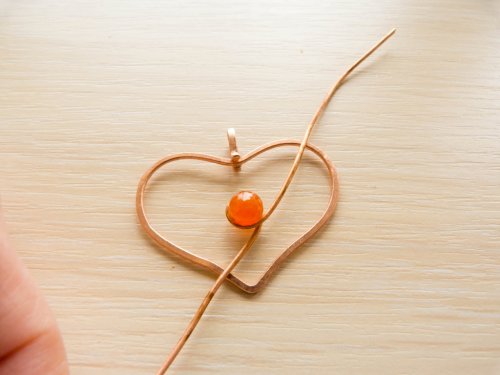 Oksana Truhan's Carnelian Heart Pendant - , Wire Weaving, Coiling, Coiling Wire, Wire Coiling, Weaving, Wire Weaving, Weaving Wire, Carnelian heart pendant