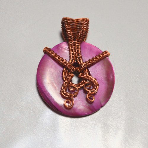 Deborah Kelly's Woven Shell Donut Pendant - , Wire Weaving, Weaving, Wire Weaving, Weaving Wire,  woven shell donut pendant