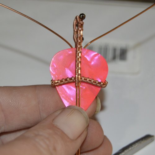 Deborah Kelly's Guitar Pick Pendant - , Wire Weaving, Weaving, Wire Weaving, Weaving Wire, guitar pick pendant