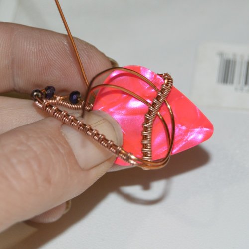 Deborah Kelly's Guitar Pick Pendant - , Wire Weaving, Weaving, Wire Weaving, Weaving Wire, guitar pick pendant