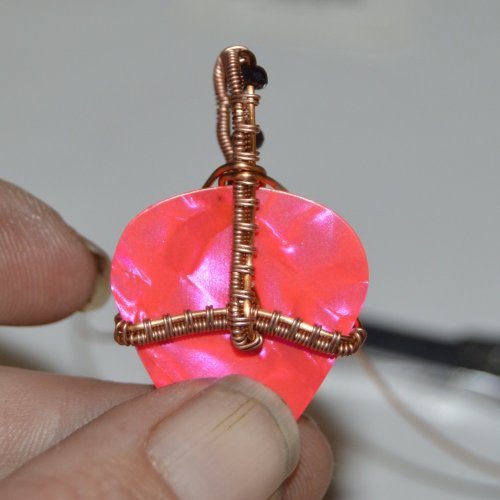 Deborah Kelly's Guitar Pick Pendant - , Wire Weaving, Weaving, Wire Weaving, Weaving Wire, guitar pick pendant