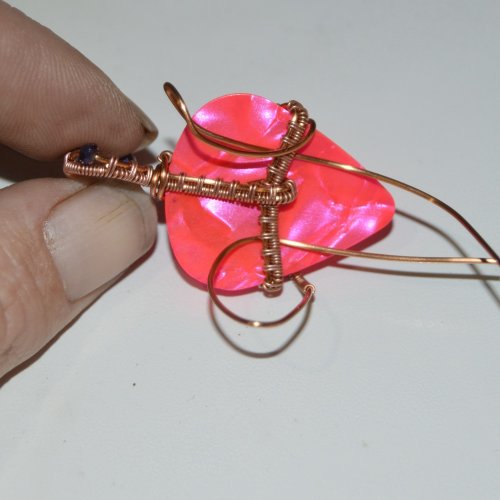 Deborah Kelly's Guitar Pick Pendant - , Wire Weaving, Weaving, Wire Weaving, Weaving Wire, guitar pick pendant