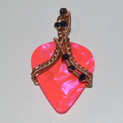 Deborah Kelly's Guitar Pick Pendant - , Wire Weaving, Weaving, Wire Weaving, Weaving Wire, guitar pick pendant