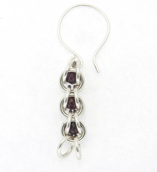 Kylie Jones's Garnet Chain Maille Earrings - , Chain Maille Jewelry, Making Chain, Chain Making , garnet chain maille earrings