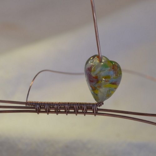 Deborah Kelly's Double Heart Bead Pendant - , Wire Weaving, Weaving, Wire Weaving, Weaving Wire, double heart bead pendant