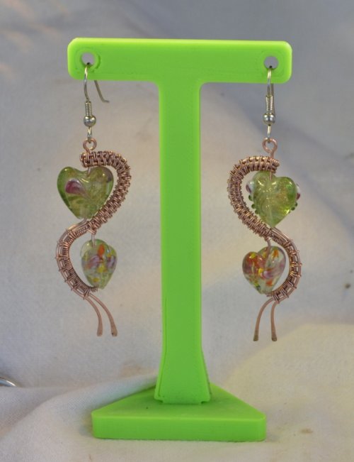 Deborah Kelly's Double Heart Bead Pendant - , Wire Weaving, Weaving, Wire Weaving, Weaving Wire, double heart bead pendant