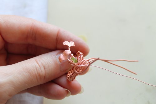 Oksana Truhan's Woven Wire Ginko Ring - , Wire Weaving, Weaving, Wire Weaving, Weaving Wire, woven wire ginko ring