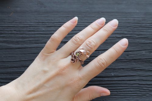 Oksana Truhan's Woven Wire Ginko Ring - , Wire Weaving, Weaving, Wire Weaving, Weaving Wire, woven wire ginko ring