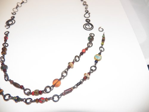 Susan LeGuyader's Challenge Necklace - , Contemporary Wire Jewelry, Making Chain, Chain Making , Loops, Wire Loop, Wrapped Wire Loop, challenge necklace