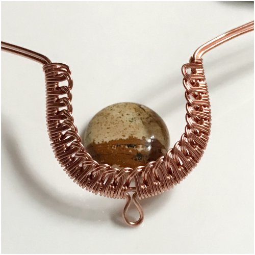 Erika Pal's Loop Bezel Pendant - , Contemporary Wire Jewelry, Findings, Clasps, Components, Loops, Wire Loop, Wrapped Wire Loop, Weaving, Wire Weaving, Weaving Wire, loop bezel pendant