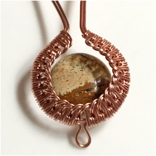 Erika Pal's Loop Bezel Pendant - , Contemporary Wire Jewelry, Findings, Clasps, Components, Loops, Wire Loop, Wrapped Wire Loop, Weaving, Wire Weaving, Weaving Wire, loop bezel pendant