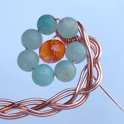 Erika Pal's Beaded Flower Ring - , Contemporary Wire Jewelry, Weaving, Wire Weaving, Weaving Wire, beaded flower ring