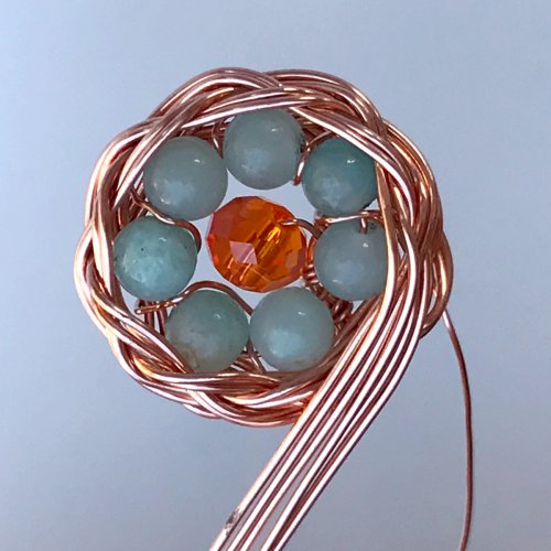 Erika Pal's Beaded Flower Ring - , Contemporary Wire Jewelry, Weaving, Wire Weaving, Weaving Wire, beaded flower ring