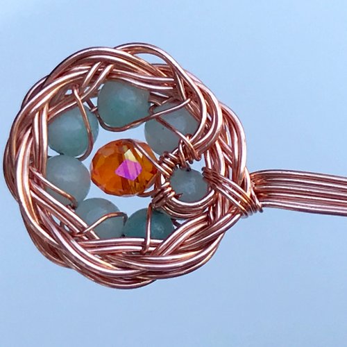 Erika Pal's Beaded Flower Ring - , Contemporary Wire Jewelry, Weaving, Wire Weaving, Weaving Wire, beaded flower ring