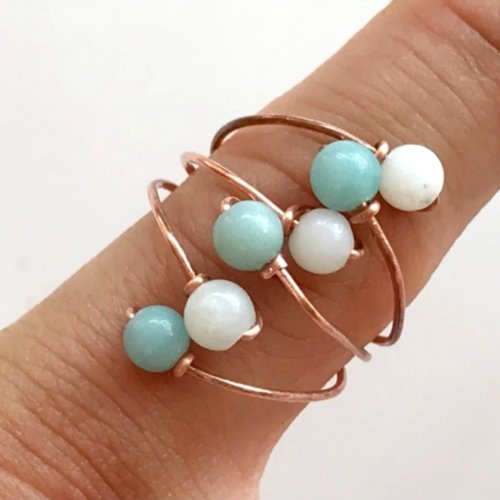 Erika Pal's Boho Beaded Ring - , Contemporary Wire Jewelry, Weaving, Wire Weaving, Weaving Wire, boho beaded ring