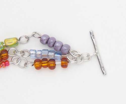 Kylie Jones's Sterling Silver Rainbow Bracelet - , Contemporary Wire Jewelry, Loops, Wire Loop, Wrapped Wire Loop, sterling silver rainbow bracelet