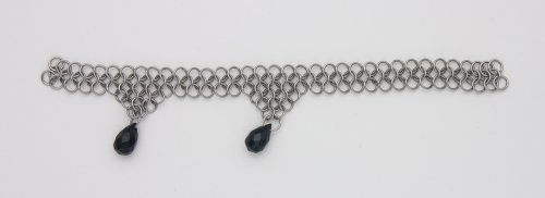 Kylie Jones's Black Drops Stainless Steel Chain Maille Bracelet - , Chain Maille Jewelry, Making Chain, Chain Making , chain maille bracelet