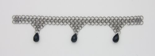 Kylie Jones's Black Drops Stainless Steel Chain Maille Bracelet - , Chain Maille Jewelry, Making Chain, Chain Making , chain maille bracelet