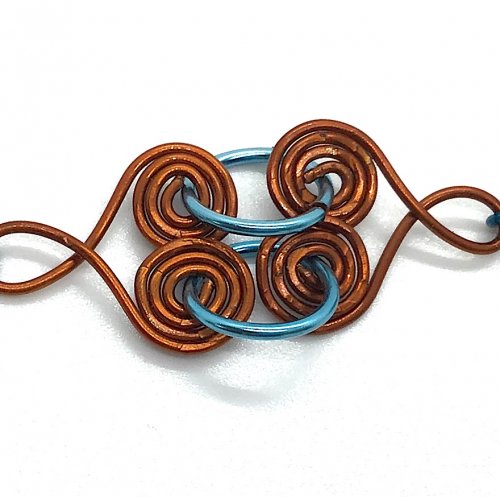 Kristal Wick's Whimsy Heart Links Bracelet - , Contemporary Wire Jewelry, Coiling, Coiling Wire, Wire Coiling, spiral link bracelet