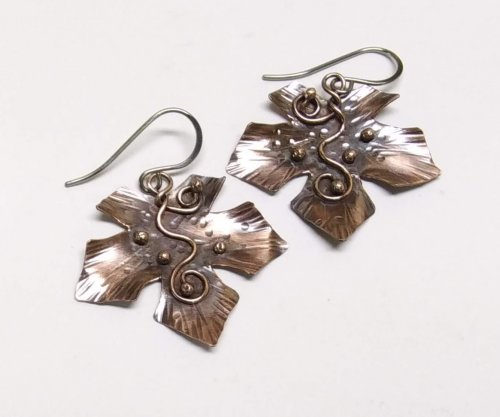 Judy Larson's Maple Leaf Earrings - Solder, Metalwork, Butane Torch, Soldering, Solder, maple leaf earrings