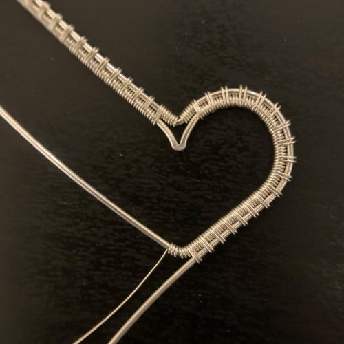 Kendra Austin's Filigree Heart Pendant - Shape the Heart, Contemporary Wire Jewelry, Weaving, Wire Weaving, Weaving Wire, filigree woven heart pendant