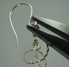 Sonja Kiser's Spiral Chain Drop Earrings - , Contemporary Wire Jewelry, Wire Wrapping, Wrapping, Wire Wrapping Jewelry, Attaching ear wire.