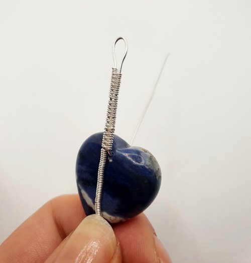 Natalie Patten's Top Drilled Stone Pendant - , Wire Weaving, Wire Wrapping, Wrapping, Wire Wrapping Jewelry, Weaving, Wire Weaving, Weaving Wire, top drilled stone woven bail